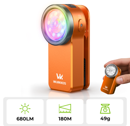 kapesní svítilna HD03, LED, USB-C, 680 L, RGB, 180 metrů